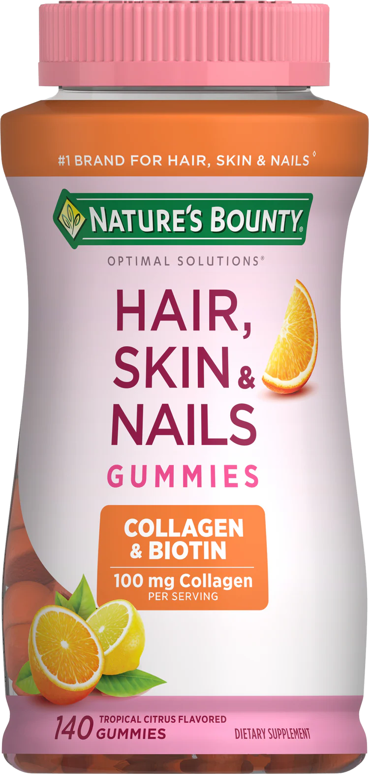 Nature's Bounty Optimal Solutions Hair, Skin & Nails 2500 mcg 80 Gummies