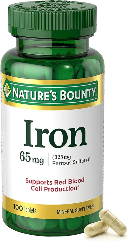 Nature's Bounty Iron 65mg 100 Vegetarian Tablets