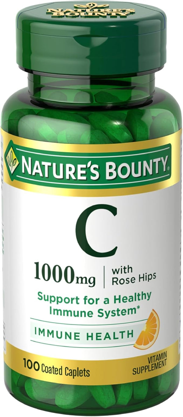 Nature's Bounty Vitamin C + Rose Hips 100 Coated Caplets